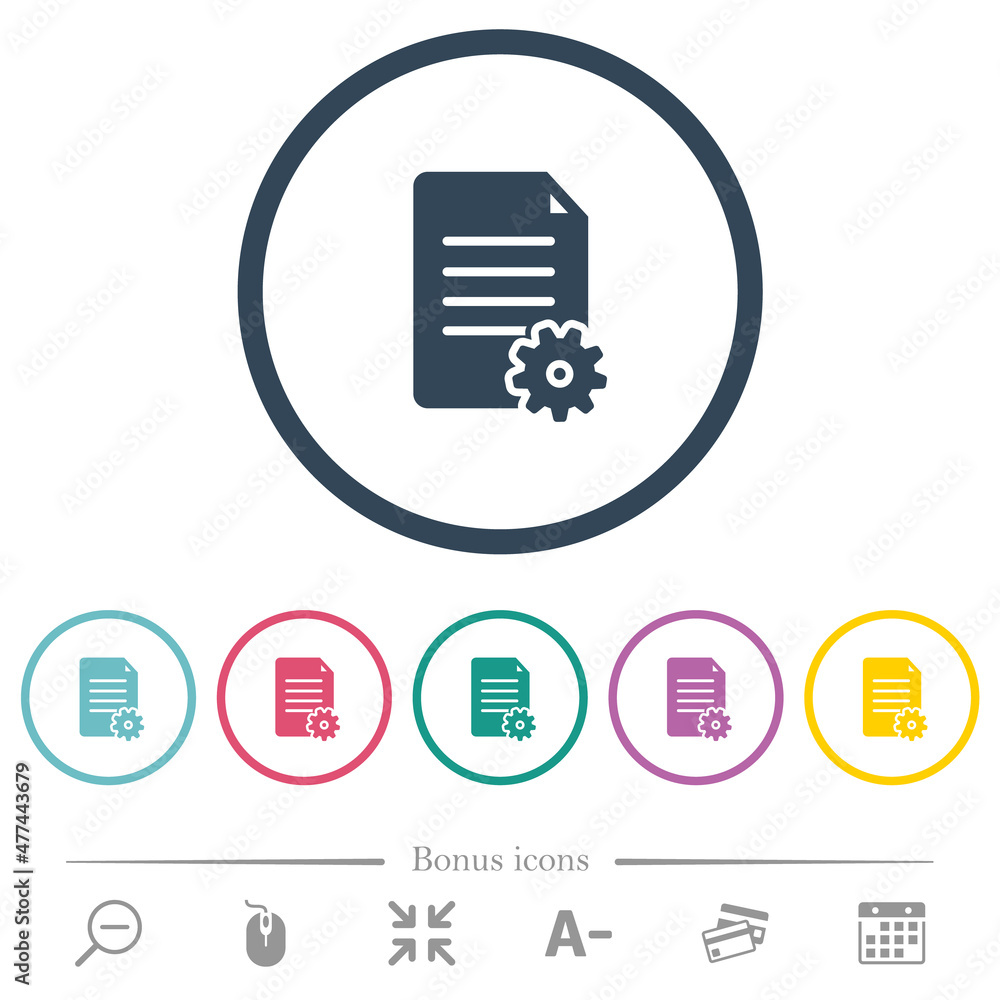 Document setup solid flat color icons in round outlines Document setup solid flat color icons in round outlines