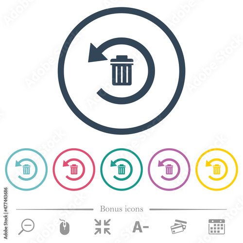 Undelete flat color icons in round outlines