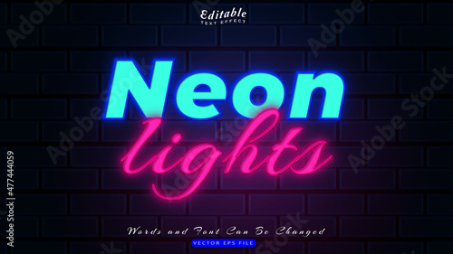 neon lights text effect