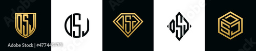 Initial letters DSJ logo designs Bundle photo