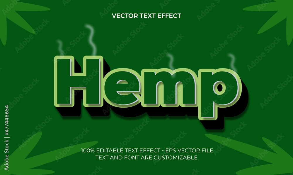 Naklejka premium Hemp Text Effect 