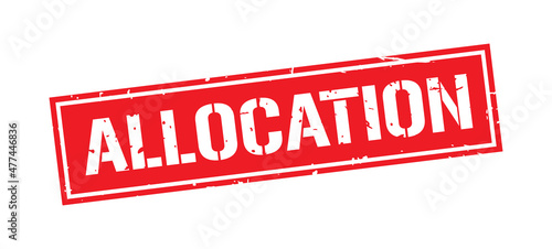 Konstfotografi Grunge red allocation word square stamp sign isolated on white background