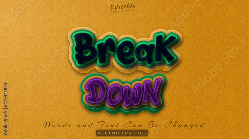 break down text effect