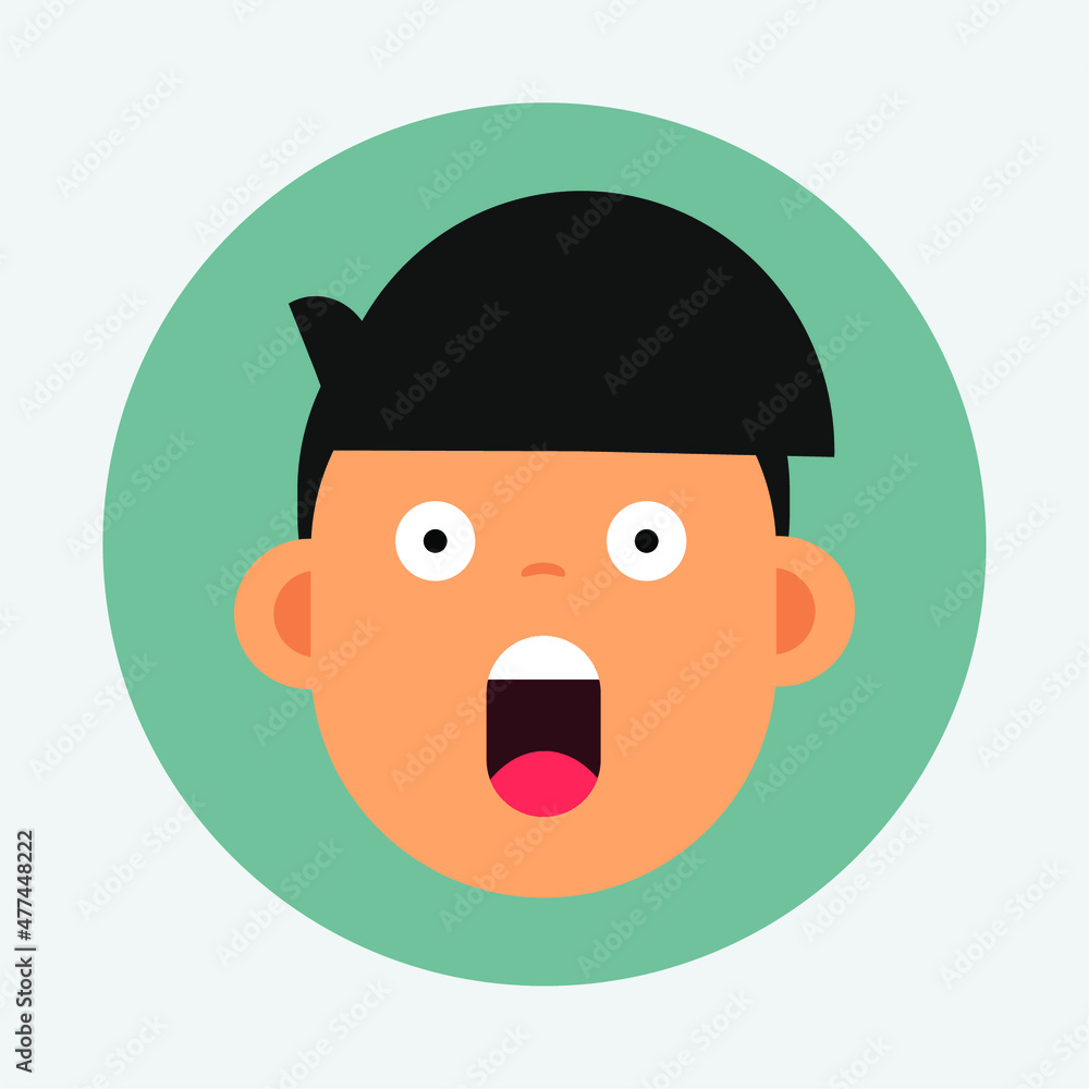 flat design illustration. illustration of human avatar characters with various expressions and professions