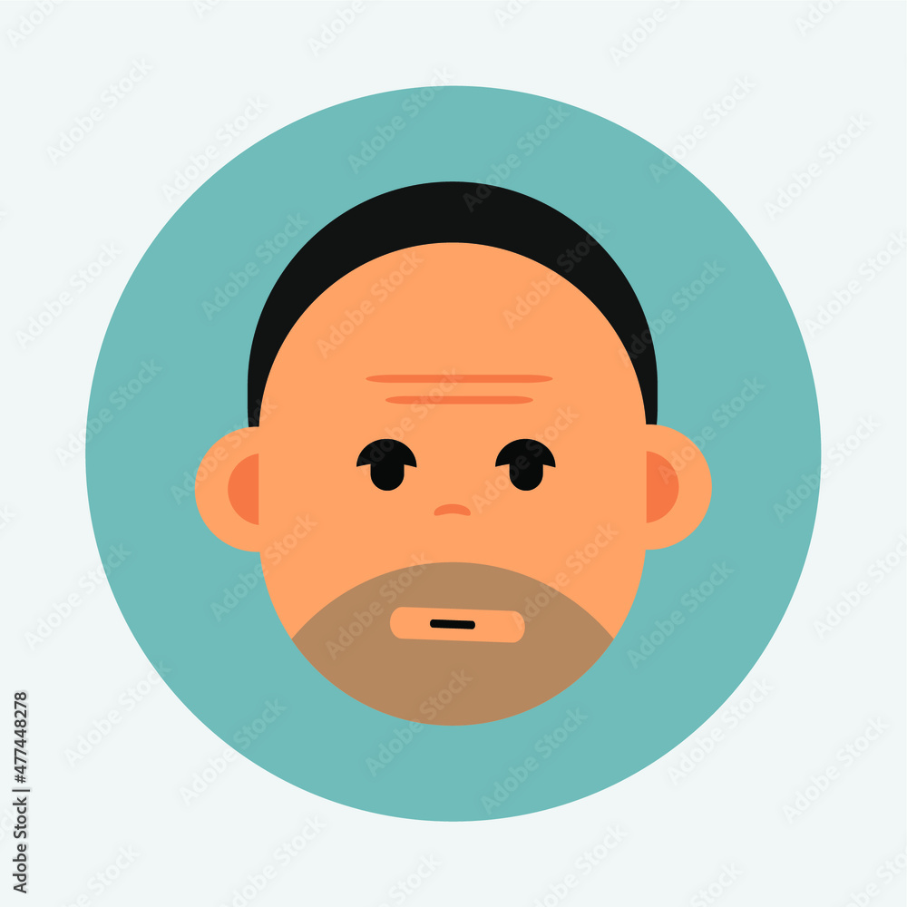 Fototapeta premium flat design illustration. illustration of human avatar characters with various expressions and professions