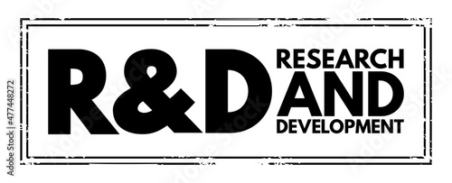 R&D - Research and Development acronym text stamp, business concept background