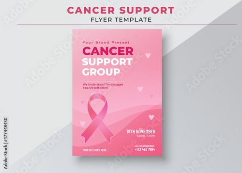 Cancer Support Group Flyers Template, Breast Cancer Awareness Month, Breast Cancer Support Group flyer