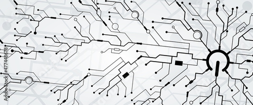 Quantum processing. Deep learning artificial intelligence. Future new technology  for business or science presentation