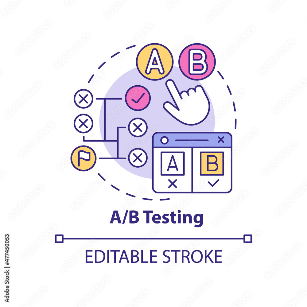 AB testing concept icon. Customer experience research. Digital ...