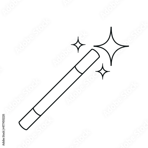 Magic wand line icon vector