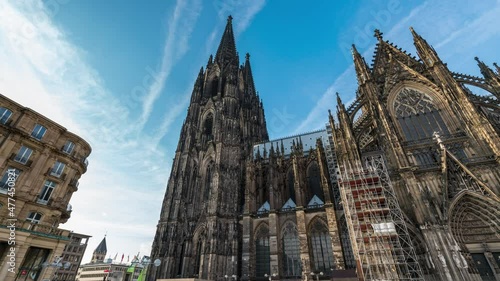 Iconic Cologne Cathedral Hyperlapse during day
