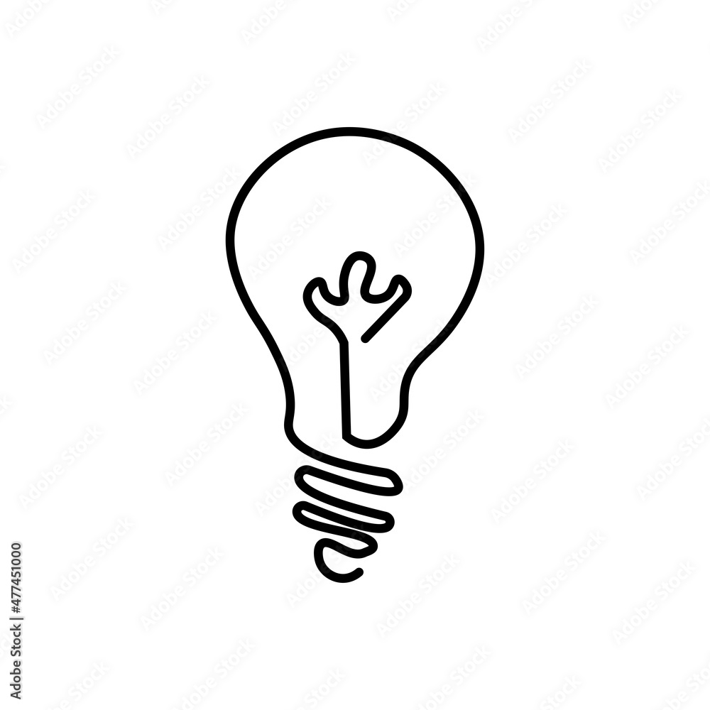 Light bulb icon pen drawing sign illustration Light bulb icon pen drawing sign illustration
