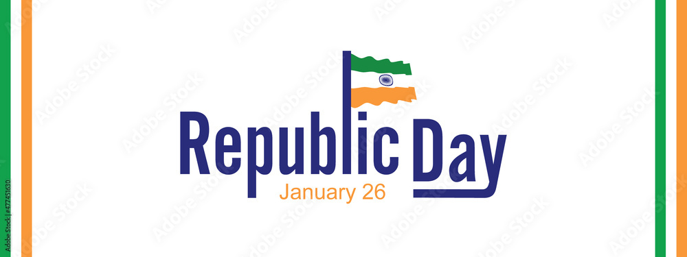 Web Banner for Indian Republic Day Typography, Lettering, Logo, Logo created by readable font and Indian Flag, Republic Day is a national holiday in India Web Banner for Indian Republic Day Typography, Lettering, Logo, Logo created by readable font and Indian Flag, Republic Day is a national holiday in India