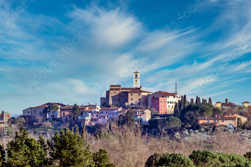 Canvas Panoramic view of Montecastello, Pontedera, Pisa, Tuscany, Italy
