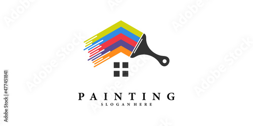 painting logo design with unique and creative concept