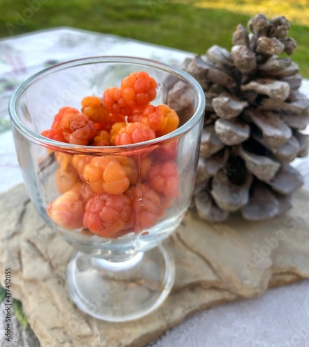 Cloud berries in a glass