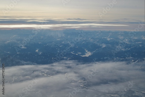 aerial view of german landscape with mountains in the background  © johannes81