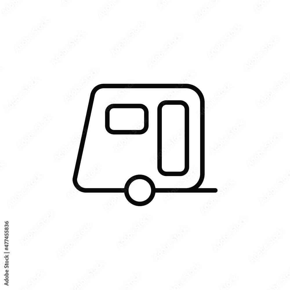 Caravan, Camper, Travel Line Icon, Vector, Illustration, Logo Template. Suitable For Many Purposes. Caravan, Camper, Travel Line Icon, Vector, Illustration, Logo Template. Suitable For Many Purposes.
