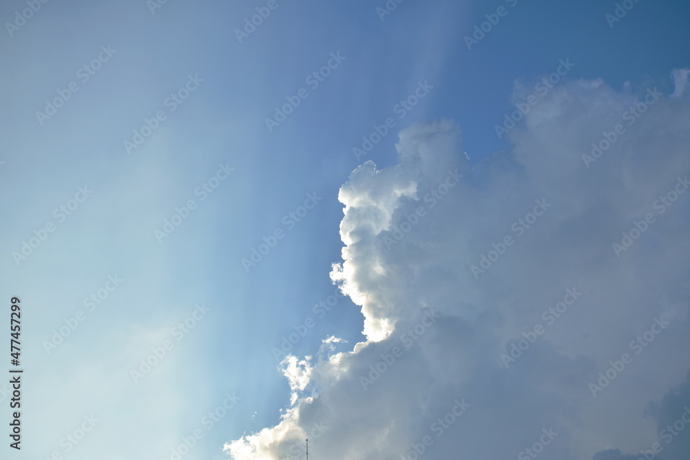 Naklejka premium landscape of cloud floating on sky background and texture