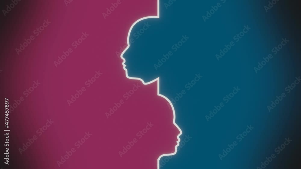 Human communication concept. Face to face silhouettes Human communication concept. Face to face silhouettes