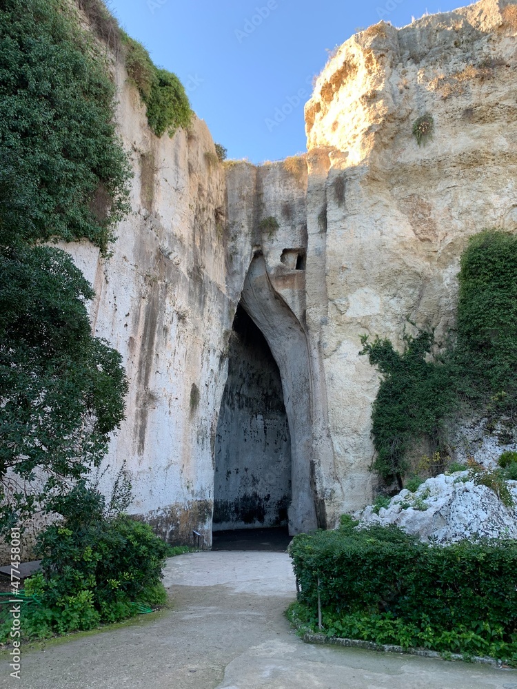 The Ear of Dionysius carved from limestone, Siracusa, Sicily 
