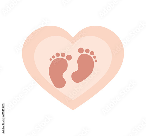 baby footprints in heart