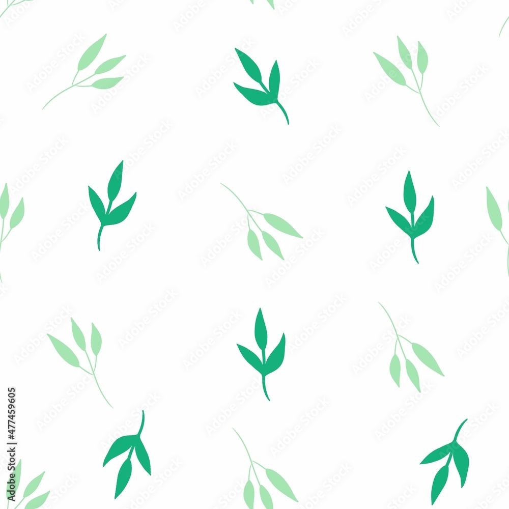 green leaves background, seamless pattern