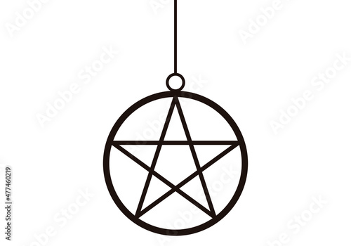 Estrella de david negra en fondo blanco.