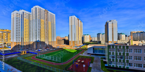 panorama of the buildings in the city new homes