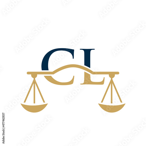 Law Firm Letter CL Logo Design. Lawyer, Justice, Law Attorney, Legal, Lawyer Service, Law Office, Scale, Law firm, Attorney Corporate Business CL Initial Letter Logo Template