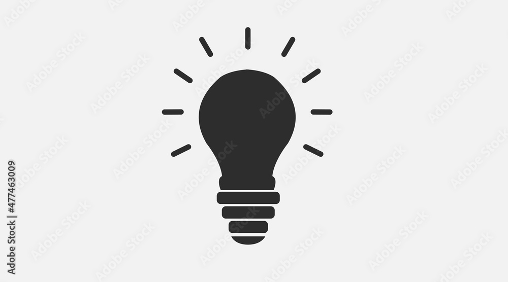 Flat vector icon of light bulb. Idea flat vector icon Flat vector icon of light bulb. Idea flat vector icon