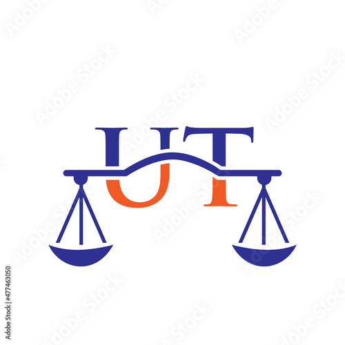 Law Firm Letter UT Logo Design. Lawyer, Justice, Law Attorney, Legal, Lawyer Service, Law Office, Scale, Law firm, Attorney Corporate Business UT Initial Letter Logo Template