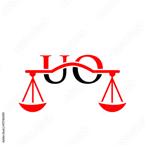 Law Firm Letter UO Logo Design. Lawyer, Justice, Law Attorney, Legal, Lawyer Service, Law Office, Scale, Law firm, Attorney Corporate Business UO Initial Letter Logo Template