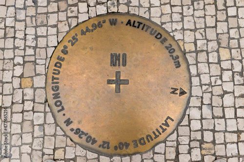 Latitude and Longitude marker. Coimbra, Portugal photo