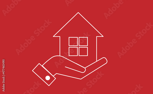 icona, mano, casa, immobiliare, 