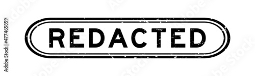 Grunge black redacted word rubber seal stamp on white background