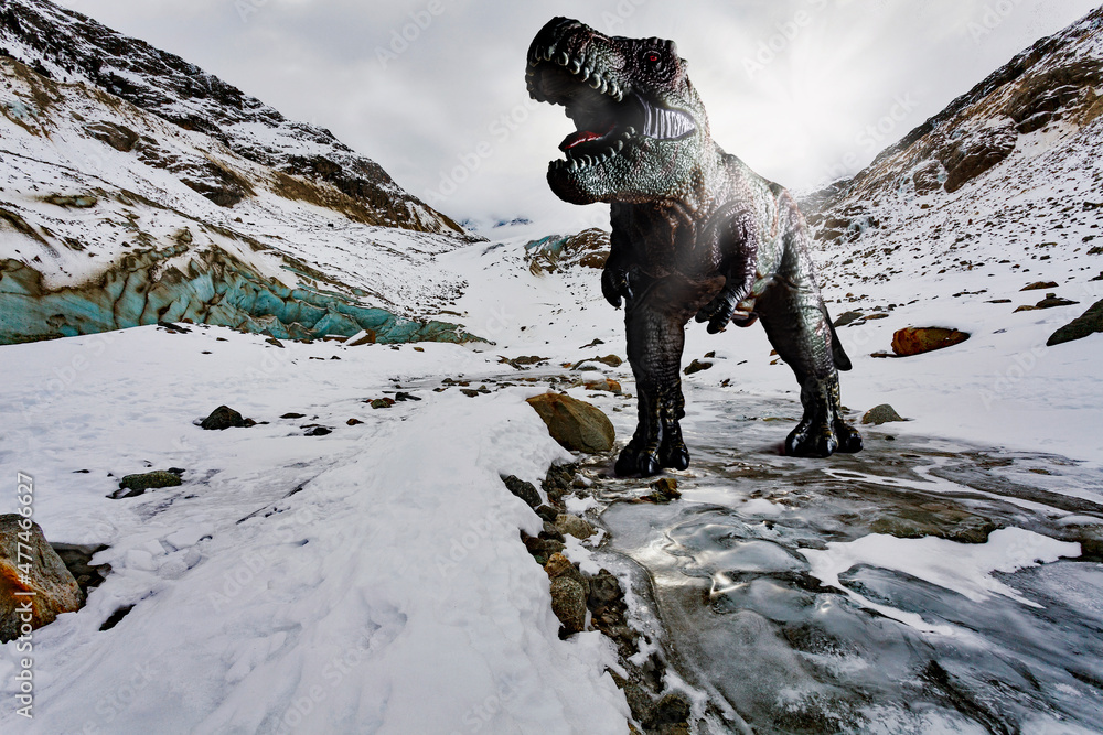 Fototapeta premium T Rex in the ice age 