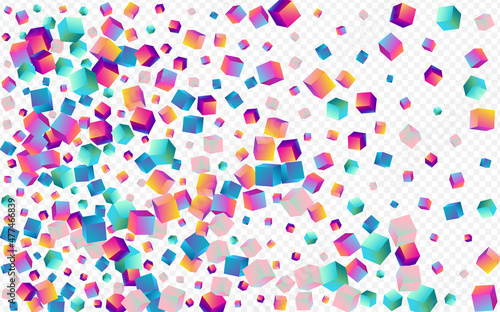 Gradient Confetti Vector Transparent Background.