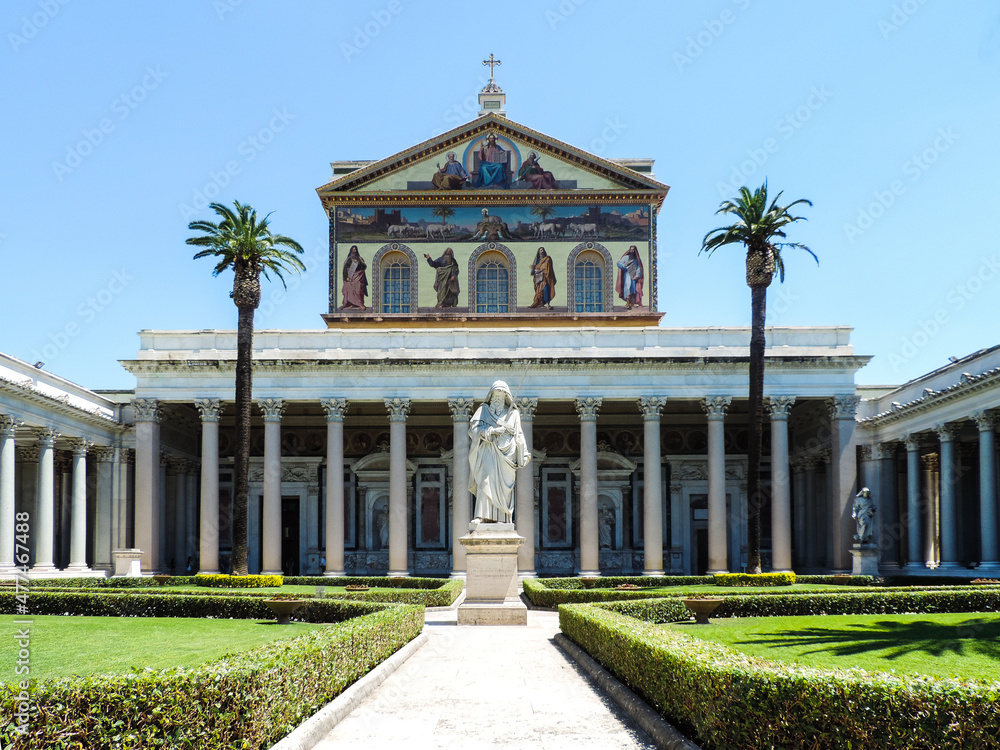 External view of San Paolo Fuori le Mura, also known as St. Paul's outside the Walls - Rome, Italy