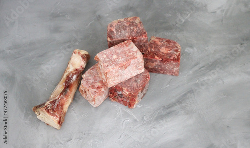 Block of raw meat and bone for dog
