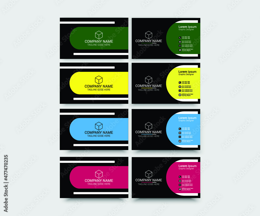 Business card. Clean Dark Business Card. modern Design Business card. Clean Dark Business Card. modern Design