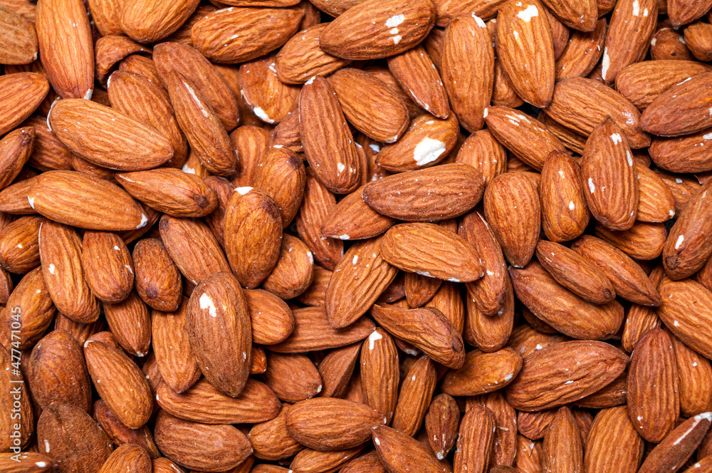 Fototapeta premium Peeled almonds highr resolution background