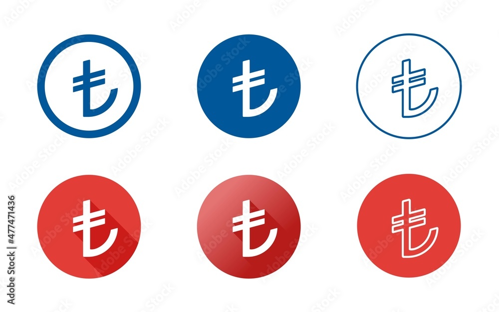 Turkish Lira Symbol Icon Set Turkish Lira Symbol Icon Set