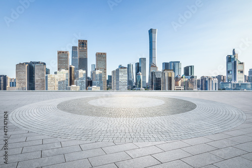 Fototapeta Naklejka Na Ścianę i Meble -  Panoramic skyline and modern commercial office buildings with empty square floors in Beijing