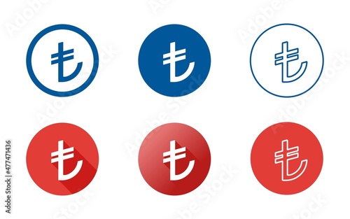 Turkish Lira Symbol Icon Set