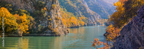 Fototapeta Naklejka Na Ścianę i Meble -  Beautiful panorama with a river on the mountain Matka