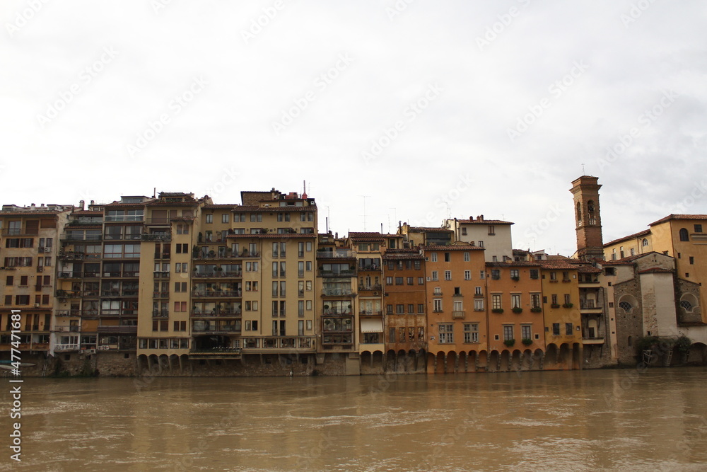 Arno river in Florence (Firenze), Tuscany, Italy.