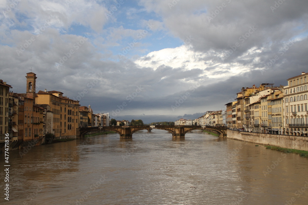 Ponte Santa Trinita. Renaissance bridge over river Arno, Florence, Italy.