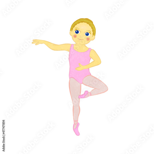 Girl doing basic ballet passe lessons 01
