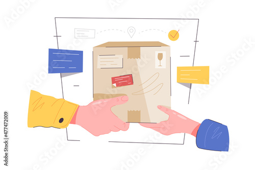 Delivery package from hand to hand